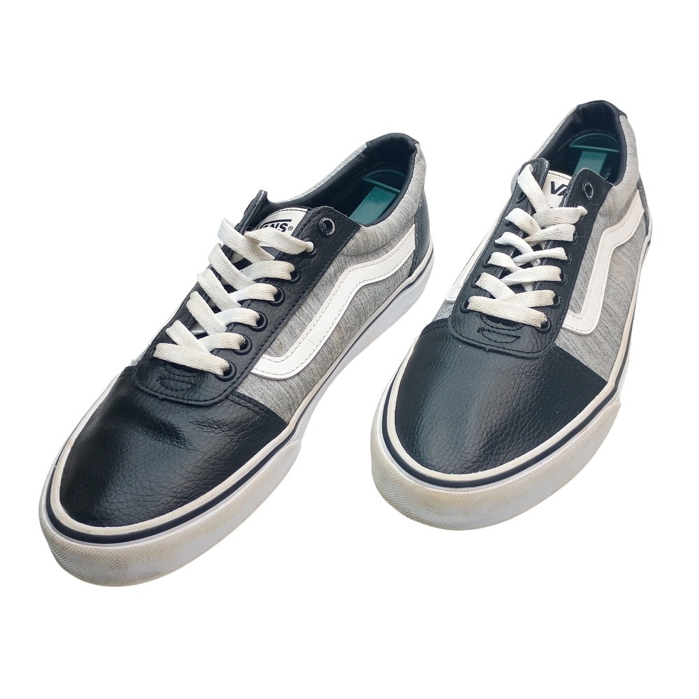 Vans Ward Mens 10 Black Grey Textile Low Top Skate Shoes Sneakers
